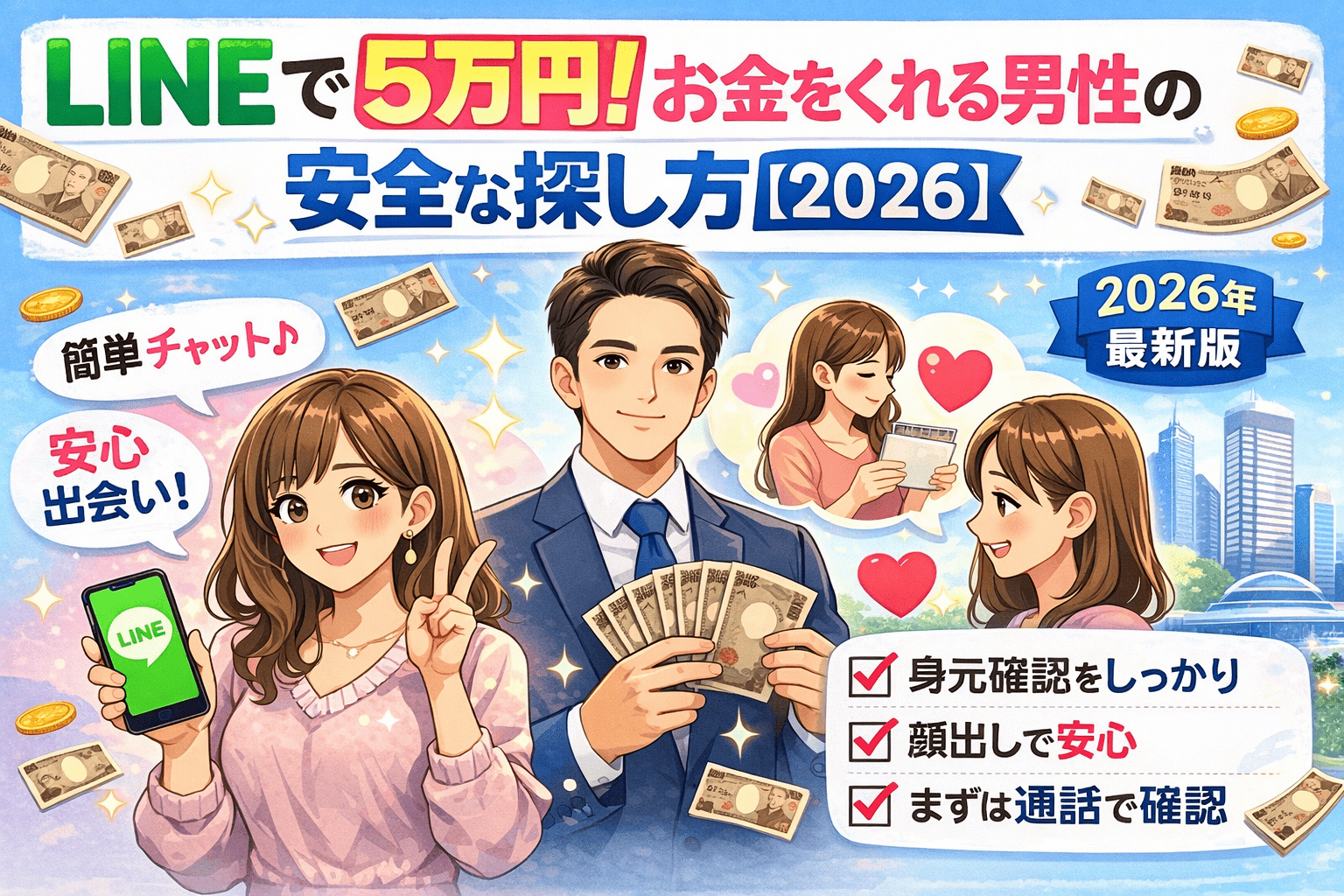 LINEで月5万円！お金くれる男性の安全な探し方【2026】